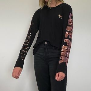 Victoria Secret PINK black long sleeve - Medium